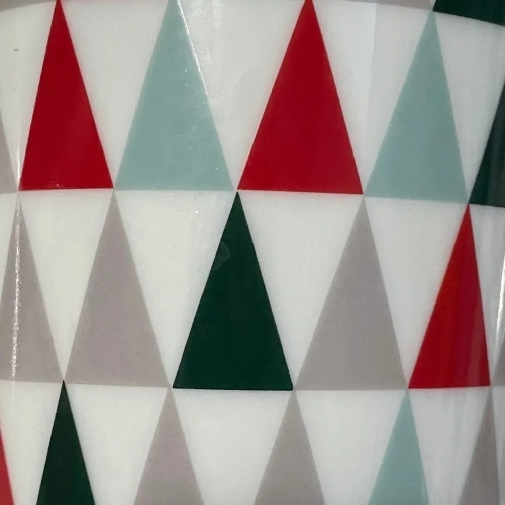 Starbucks Geometric Triangle Tall Mug Set Red Gray White Christmas OS